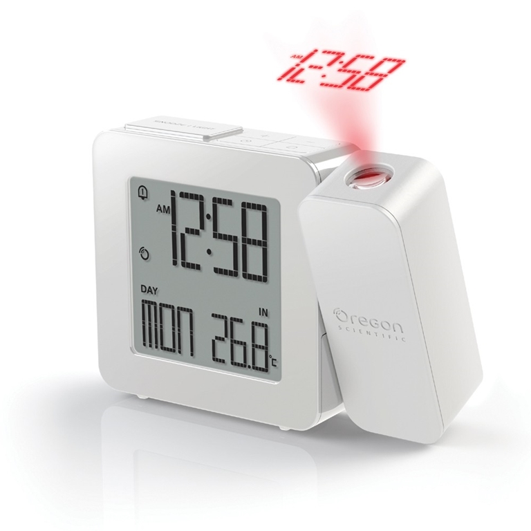 Oregon Scientific JW208_W - Reloj de Pared Digital GLAZE con termómetro y  calendario, blanco