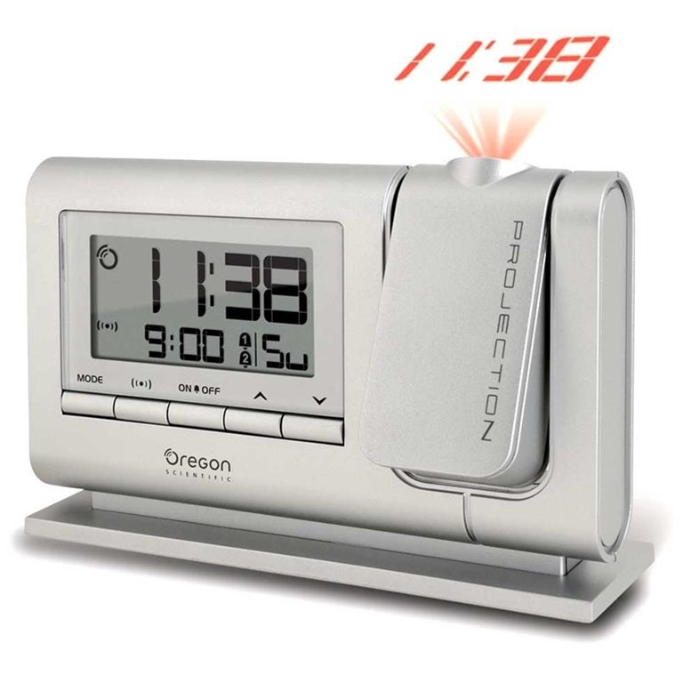 Oregon Scientific RM308PA-S Atomic Dual Alarm Projection Clock - Silver