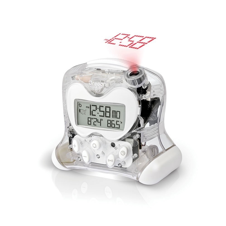 Oregon Scientific RM313PNFA-TR Hip & Cool Atomic Projection Clock with Indoor Temperature - Transparent