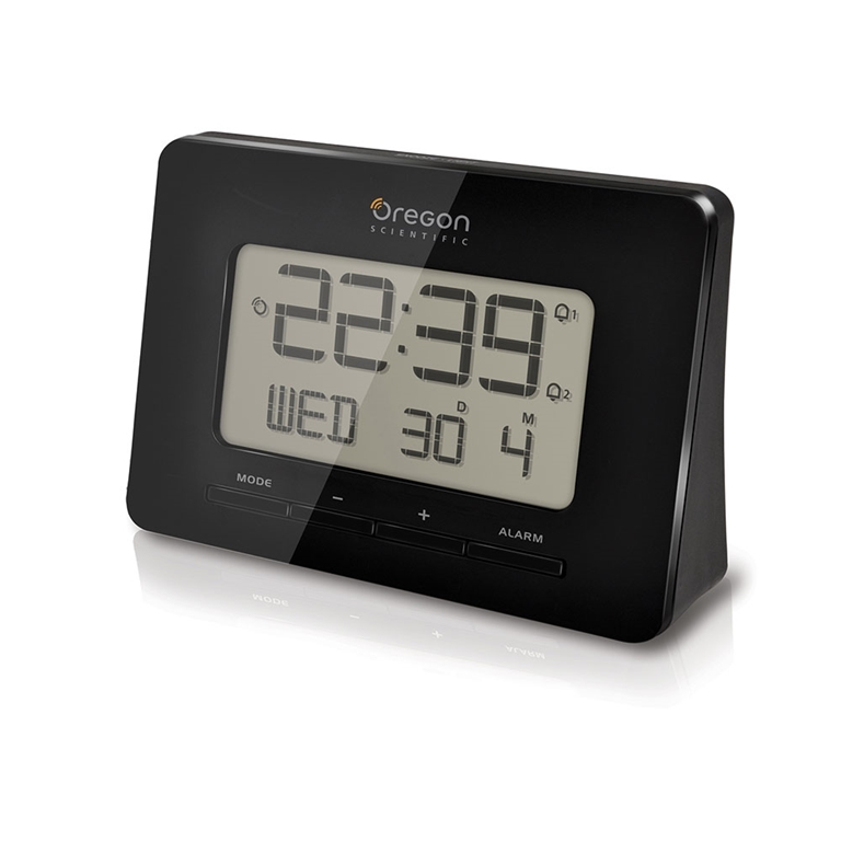 Oregon Scientific RM938-BK Atomic Digital Alarm Clock with Dual Alarm - Black