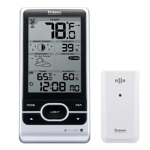 Oregon Scientific Touch Weather Humidity Wireless Monitor Station SL102 NWOB 