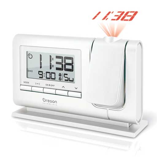 Oregon Scientific RM308PA-WH Atomic Dual Alarm Projection Clock - White
