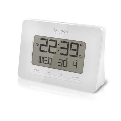 Oregon Scientific RM938-WH Atomic Digital Alarm Clock with Dual Alarm - White